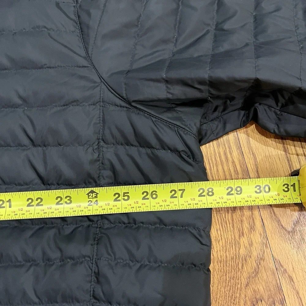 Eddie Bauer Puffer Jacket Mens 2XL Black Solid Full Zip Down Filled Quilted Logo